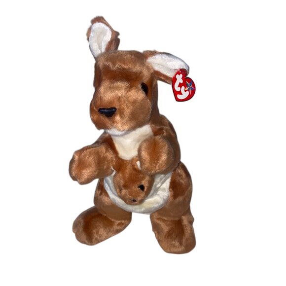 Ty Beanie Buddy 2000 Pouch The Kangaroo Plush Toy w/Baby Joey - Picture 1 of 15